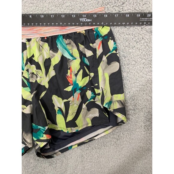 Avia Floral Active 2Fer Running Short Filament Waistband Moisture Wick Fabric - Picture 11 of 15